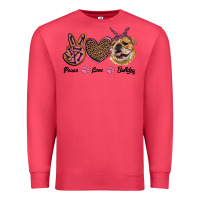 Cardinal peace love bulldog Premium Sweatshirt - RanaPortraitStore