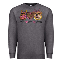 Charcoal Heather peace love bulldog Premium Sweatshirt - RanaPortraitStore