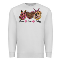 Dove Grey peace love bulldog Premium Sweatshirt - RanaPortraitStore