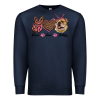 Navy peace love bulldog Premium Sweatshirt - RanaPortraitStore