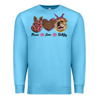 Ocean Blue peace love bulldog Premium Sweatshirt - RanaPortraitStore