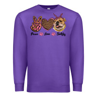 Purple peace love bulldog Premium Sweatshirt - RanaPortraitStore
