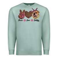 Seafoam peace love bulldog Premium Sweatshirt - RanaPortraitStore