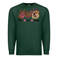 Sports Green peace love bulldog Premium Sweatshirt - RanaPortraitStore