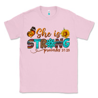 Bubblegum Pink she is strong Classic Tee - BundleAndBundleShop