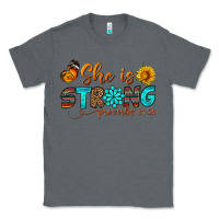 Charcoal Heather she is strong Classic Tee - BundleAndBundleShop