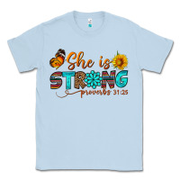 Dusty Blue she is strong Classic Tee - BundleAndBundleShop