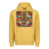 Antique Gold school bus driver and flower seamless patterns Premium Hoodie - BundleAndBundleShop
