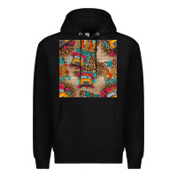 Black school bus driver and flower seamless patterns Premium Hoodie - BundleAndBundleShop