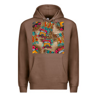 Chestnut school bus driver and flower seamless patterns Premium Hoodie - BundleAndBundleShop