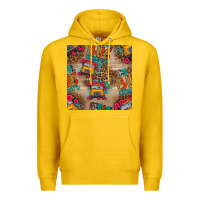 Lemon school bus driver and flower seamless patterns Premium Hoodie - BundleAndBundleShop