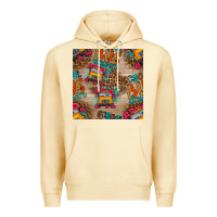 Pina Colada school bus driver and flower seamless patterns Premium Hoodie - BundleAndBundleShop