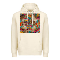 Tofu school bus driver and flower seamless patterns Premium Hoodie - BundleAndBundleShop