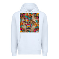 White school bus driver and flower seamless patterns Premium Hoodie - BundleAndBundleShop