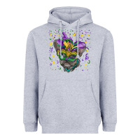 Heather Grey Mardi gras mask french bulldog Heavyweight Hoodie - RanaPortraitStore