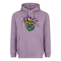 Lavender Mardi gras mask french bulldog Heavyweight Hoodie - RanaPortraitStore