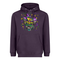 Plum Mardi gras mask french bulldog Heavyweight Hoodie - RanaPortraitStore