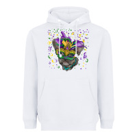 White Mardi gras mask french bulldog Heavyweight Hoodie - RanaPortraitStore