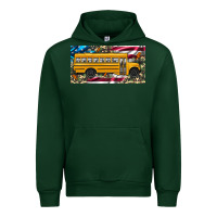 Forest Green school bus camouflage american flag license plate Urban Hoodie - Artiststas