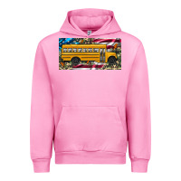 Fuchsia Pink school bus camouflage american flag license plate Urban Hoodie - Artiststas