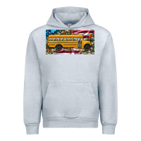 Heather Grey school bus camouflage american flag license plate Urban Hoodie - Artiststas