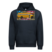 Navy school bus camouflage american flag license plate Urban Hoodie - Artiststas