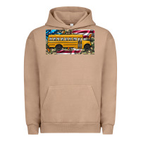 Pigment Burro school bus camouflage american flag license plate Urban Hoodie - Artiststas