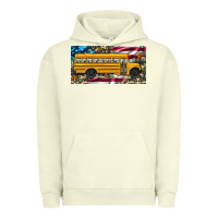 Pigment Pistachio school bus camouflage american flag license plate Urban Hoodie - Artiststas