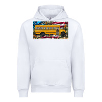 White school bus camouflage american flag license plate Urban Hoodie - Artiststas