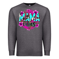 Charcoal Heather mama vibes Premium Sweatshirt - Zillion Design Studio