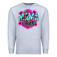 Heather Grey mama vibes Premium Sweatshirt - Zillion Design Studio