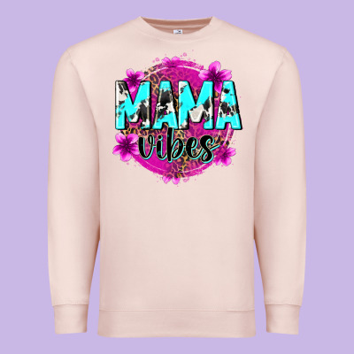 Mama Vibes Premium Sweatshirt Designed By Zillion Design Studio