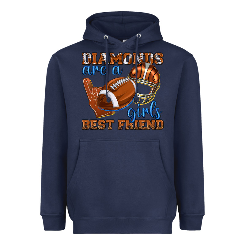 Diamonds Are A Girls Best Friend Football Heavyweight Hoodie by texasbilliewilder | Teevron
