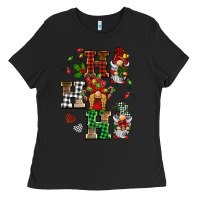 Black christmas ho ho ho gnomes Ladies Tee - BarkalooDesign
