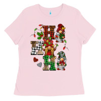 Bubblegum Pink christmas ho ho ho gnomes Ladies Tee - BarkalooDesign