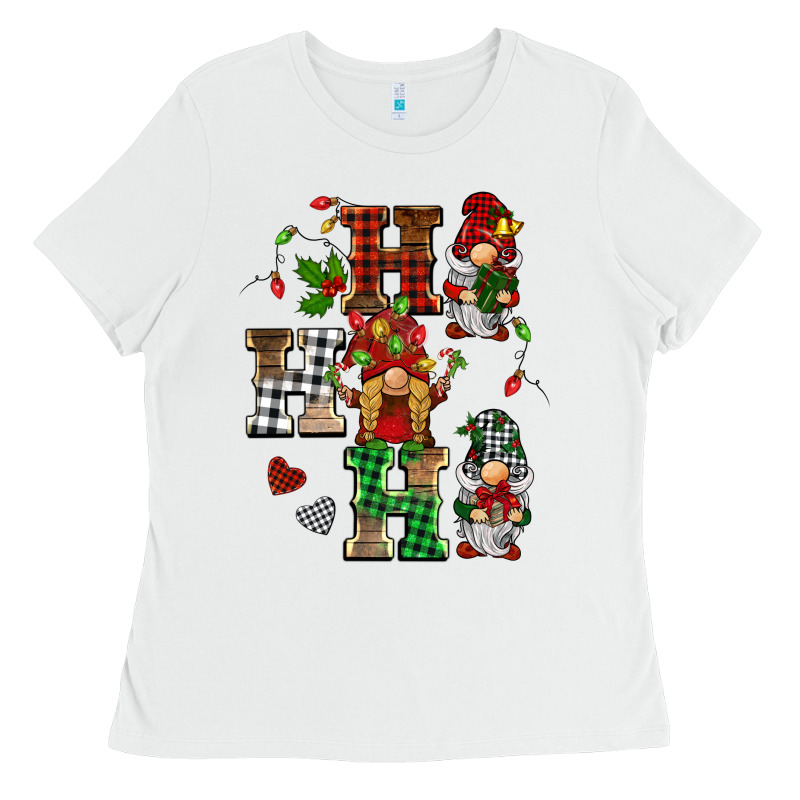 Christmas Ho Ho Ho Gnomes Ladies Tee by BarkalooDesign | Teevron