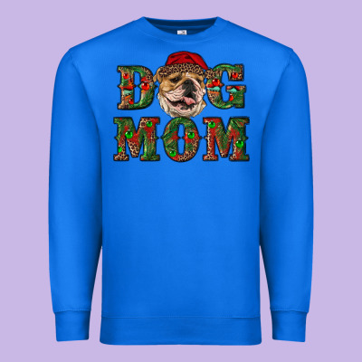 English Bulldog Mom Christmas Premium Sweatshirt Designed By Ranaportraitstore