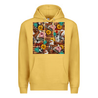 Antique Gold cow and western seamless pattern Premium Hoodie - BundleAndBundleShop