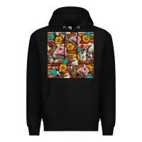 Black cow and western seamless pattern Premium Hoodie - BundleAndBundleShop