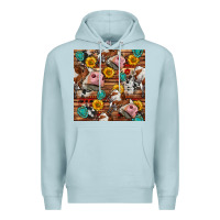 Blue Mist cow and western seamless pattern Premium Hoodie - BundleAndBundleShop