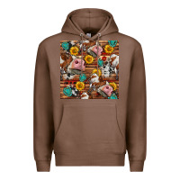 Chestnut cow and western seamless pattern Premium Hoodie - BundleAndBundleShop