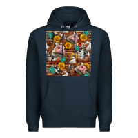 Navy cow and western seamless pattern Premium Hoodie - BundleAndBundleShop