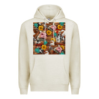 Oatmeal Heather cow and western seamless pattern Premium Hoodie - BundleAndBundleShop