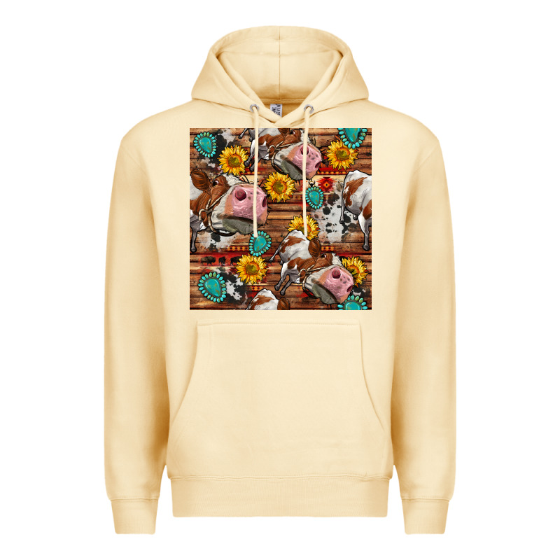 Cow And Western Seamless Pattern Premium Hoodie by BundleAndBundleShop | Teevron