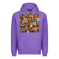 Purple cow and western seamless pattern Premium Hoodie - BundleAndBundleShop