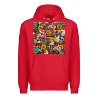 Red cow and western seamless pattern Premium Hoodie - BundleAndBundleShop