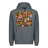 Rock cow and western seamless pattern Premium Hoodie - BundleAndBundleShop