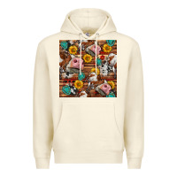 Sandshell cow and western seamless pattern Premium Hoodie - BundleAndBundleShop