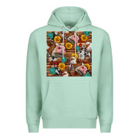 Seafoam cow and western seamless pattern Premium Hoodie - BundleAndBundleShop
