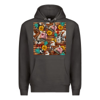 Smoke cow and western seamless pattern Premium Hoodie - BundleAndBundleShop